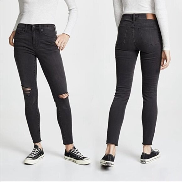 MADEWELL • 9 Inch High Rise Distressed Skinny Jeans - Picture 1 of 8